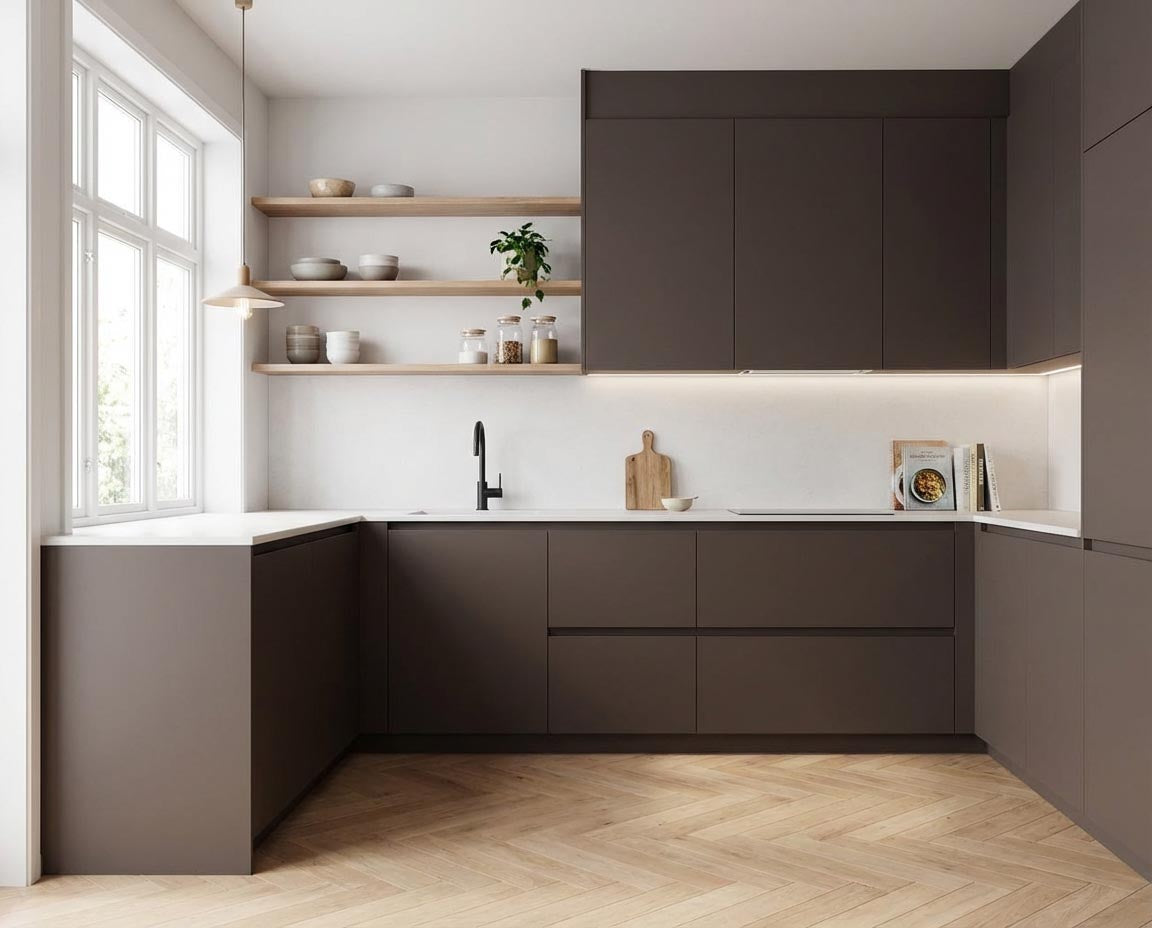 Küche – re-box Lack Bois Impérial No. 52, seidenglänzend, Farbton edles Espresso-Braun, für Möbel & Holz