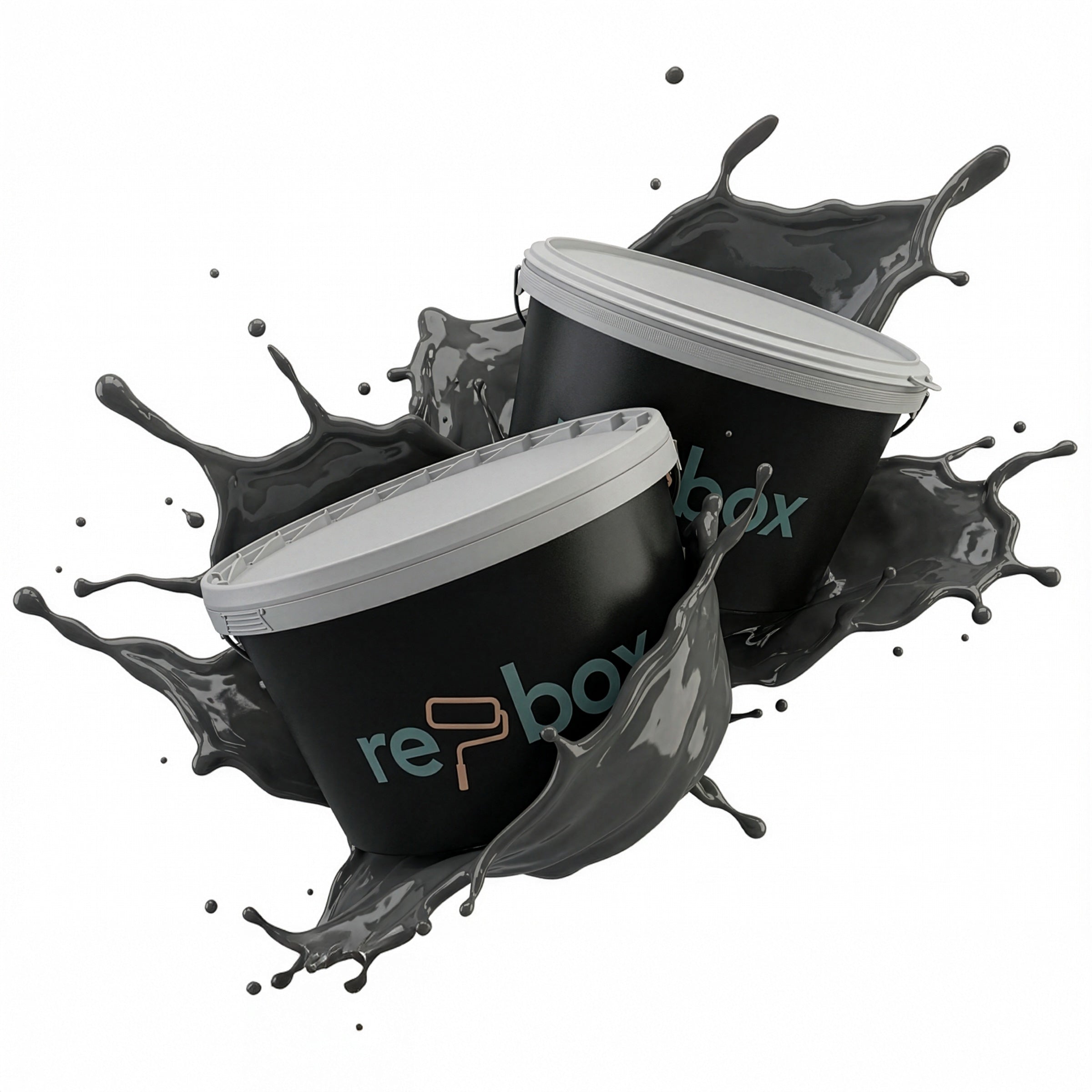 Farbeimer re-box Wandfarbe Nuit de Cendre No. 48 in tiefem Anthrazit-Schwarz