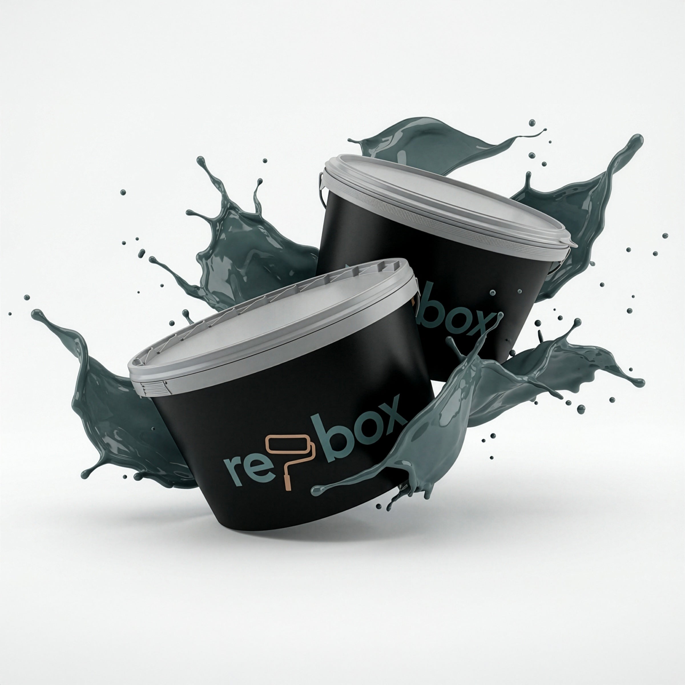 Farbeimer re-box Wandfarbe Fjord Mist No. 39 in tiefem Blaugrün