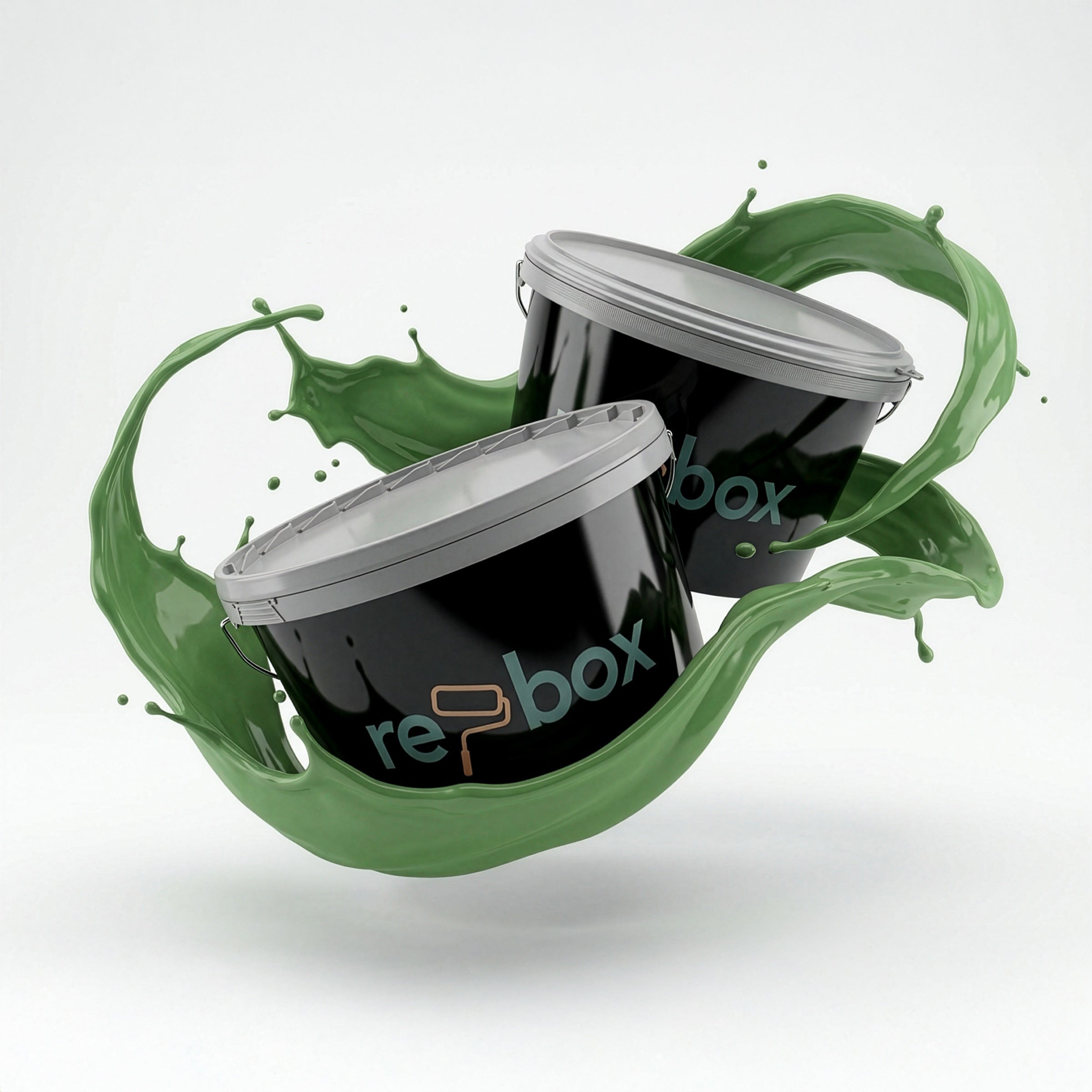 Farbeimer re-box Wandfarbe Green Husk No. 10 in sattem Grün