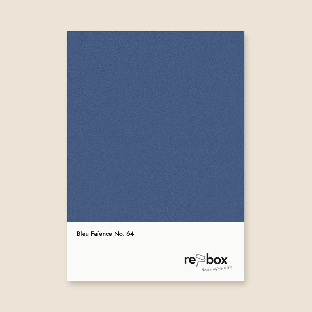 Farbmusterkarte Bleu Faïence No. 64 von re-box