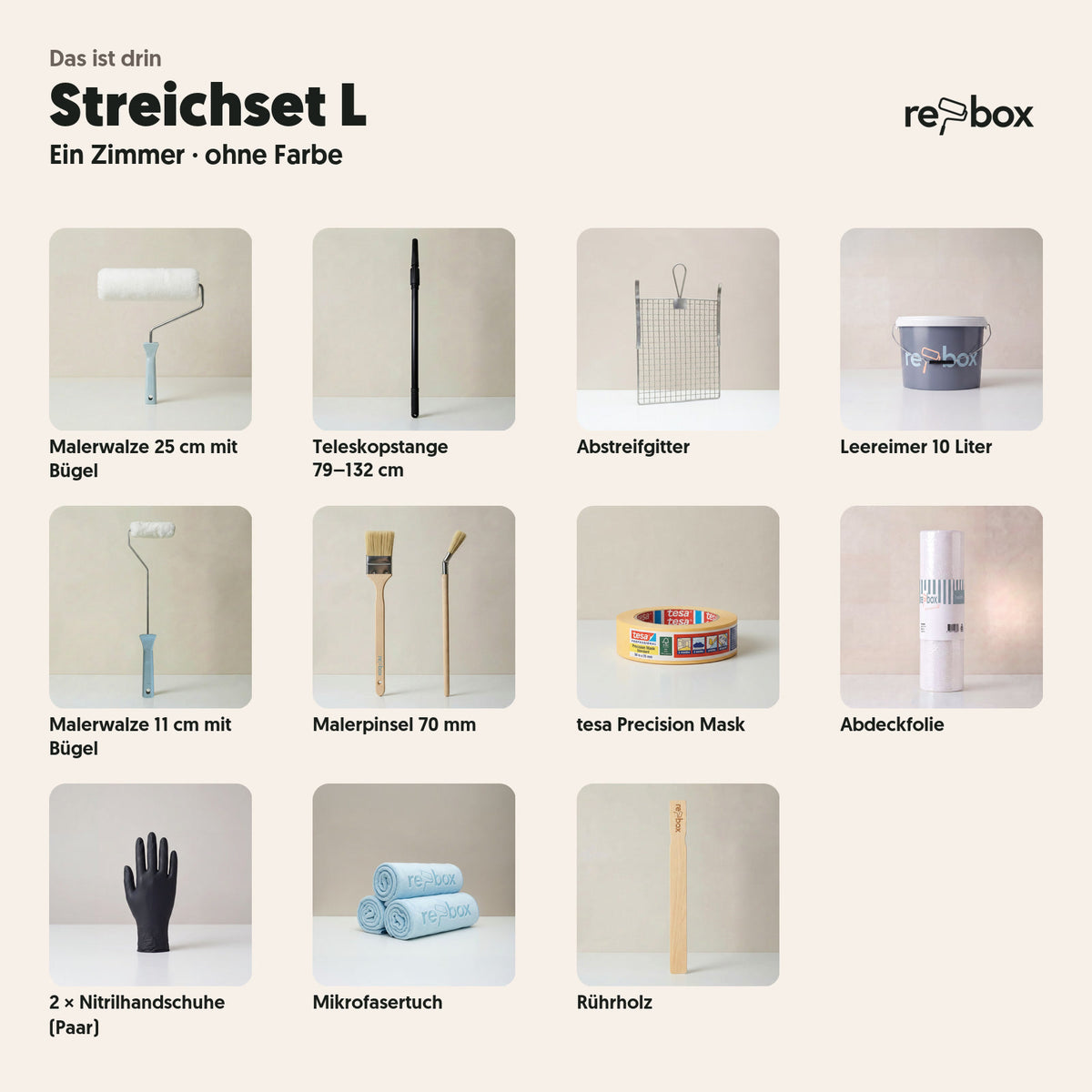 Streichset L „Ein Zimmer“ – Werkzeug ohne Farbe: das ist drin