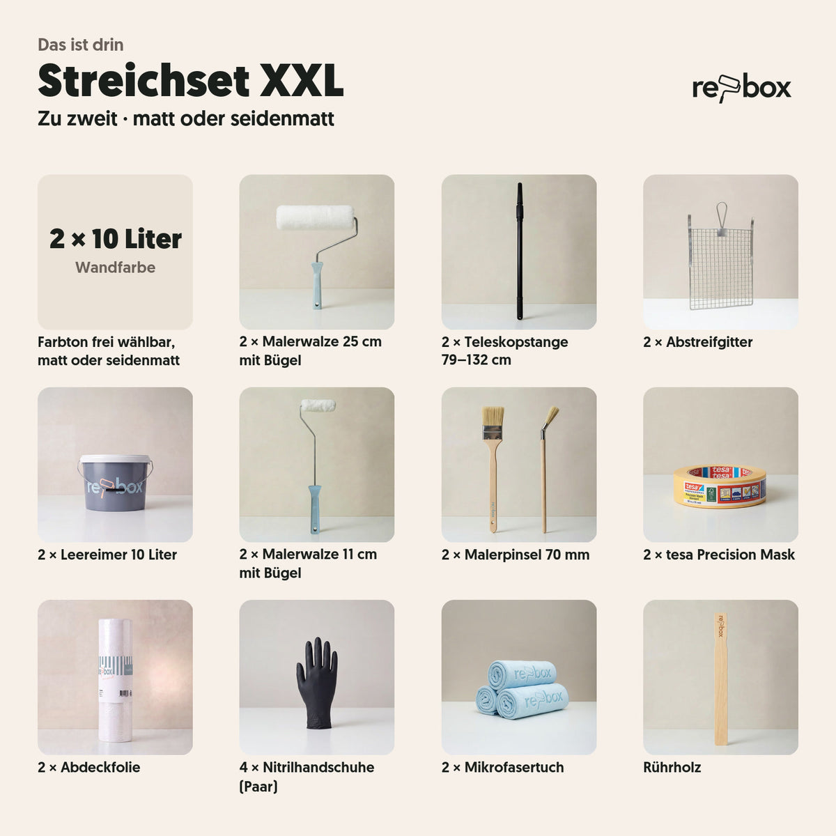 Streichset XXL „Zu zweit“ – 20 Liter: das ist drin