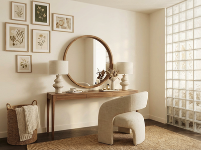 Interieur mit Wand in re-box Wandfarbe Blanc Épuré No. 55 – reines Weiß