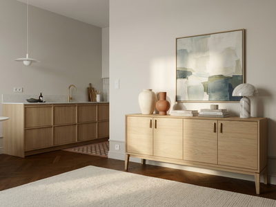 Interieur mit Wand in re-box Wandfarbe Sel Marin No. 54 – warmer Weißton