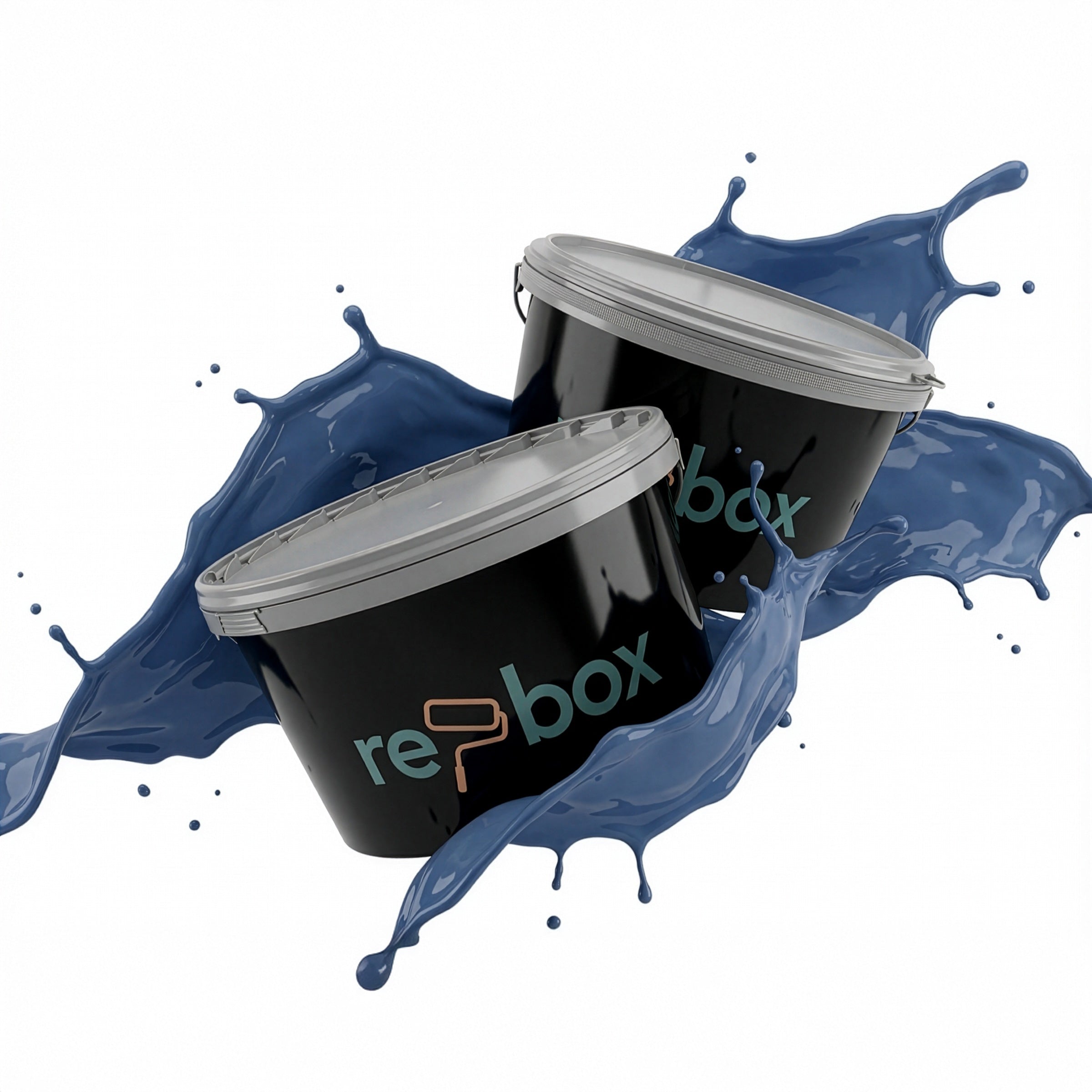 Farbeimer re-box Wandfarbe Bleu Faïence No. 64 in tiefem, kühlem Fayenceblau