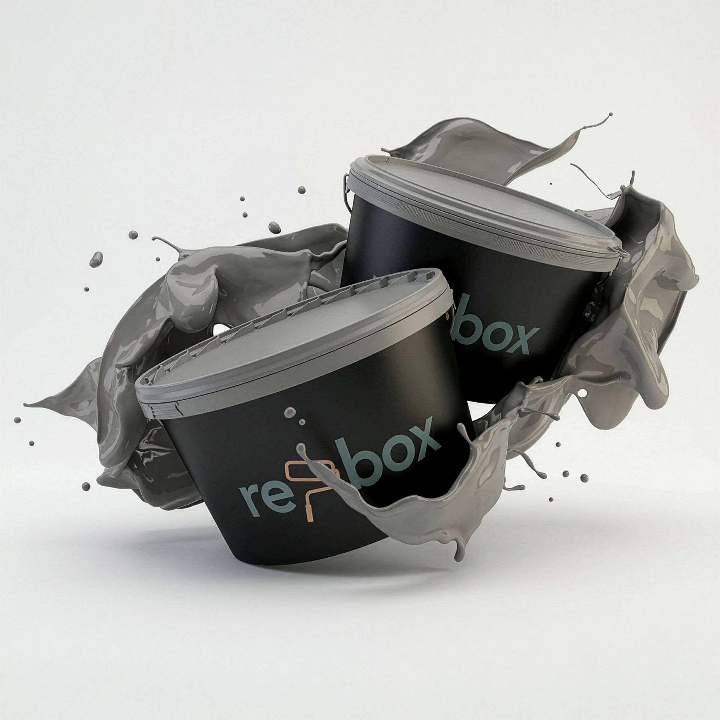Farbeimer re-box Wandfarbe Velours Ombre No. 44 in samtigem Dunkelgrau