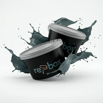 Farbeimer re-box Wandfarbe Fjord Mist No. 39 in tiefem Blaugrün