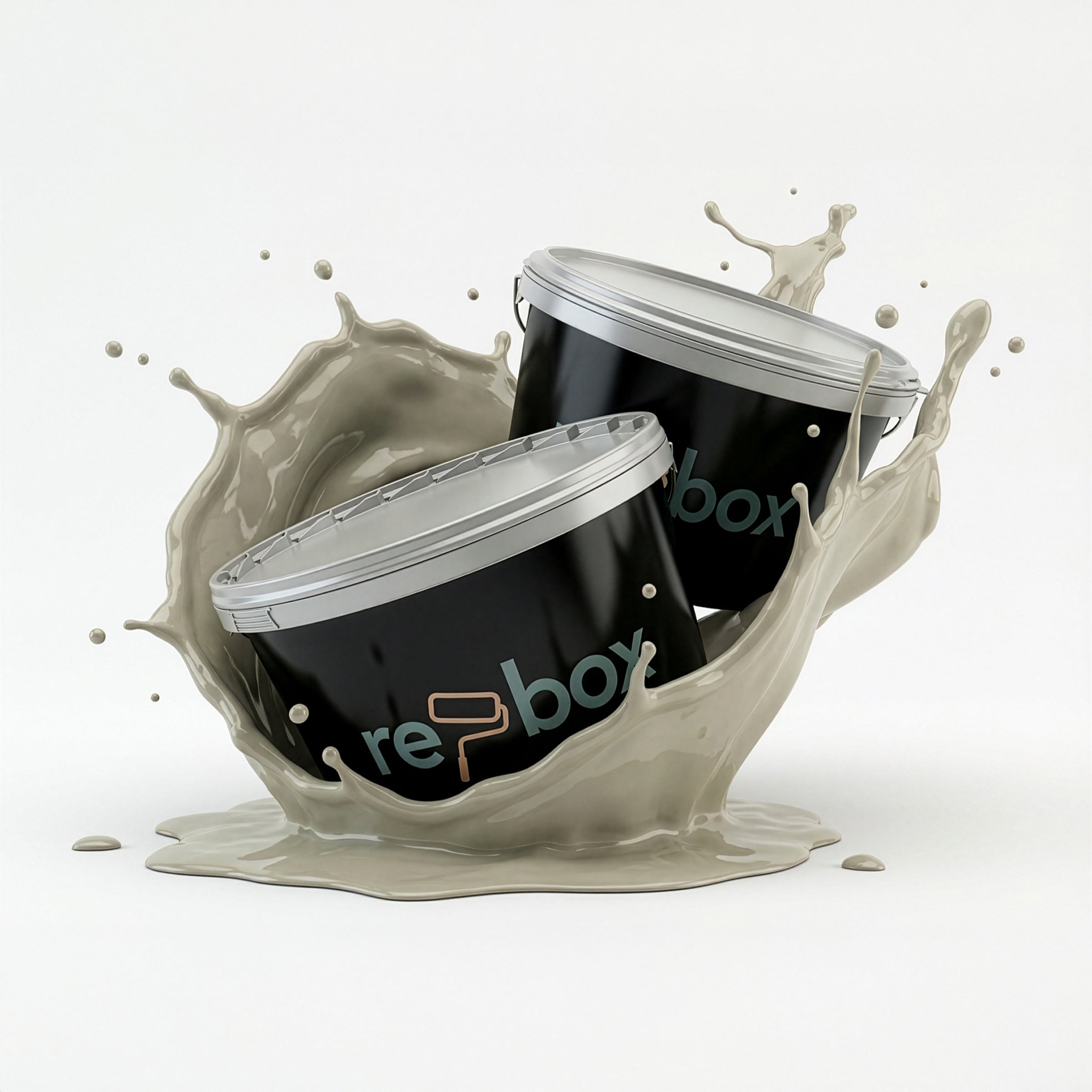 Farbeimer re-box Wandfarbe Harbour Grey No. 31 in ausgewogenem Mittelgrau