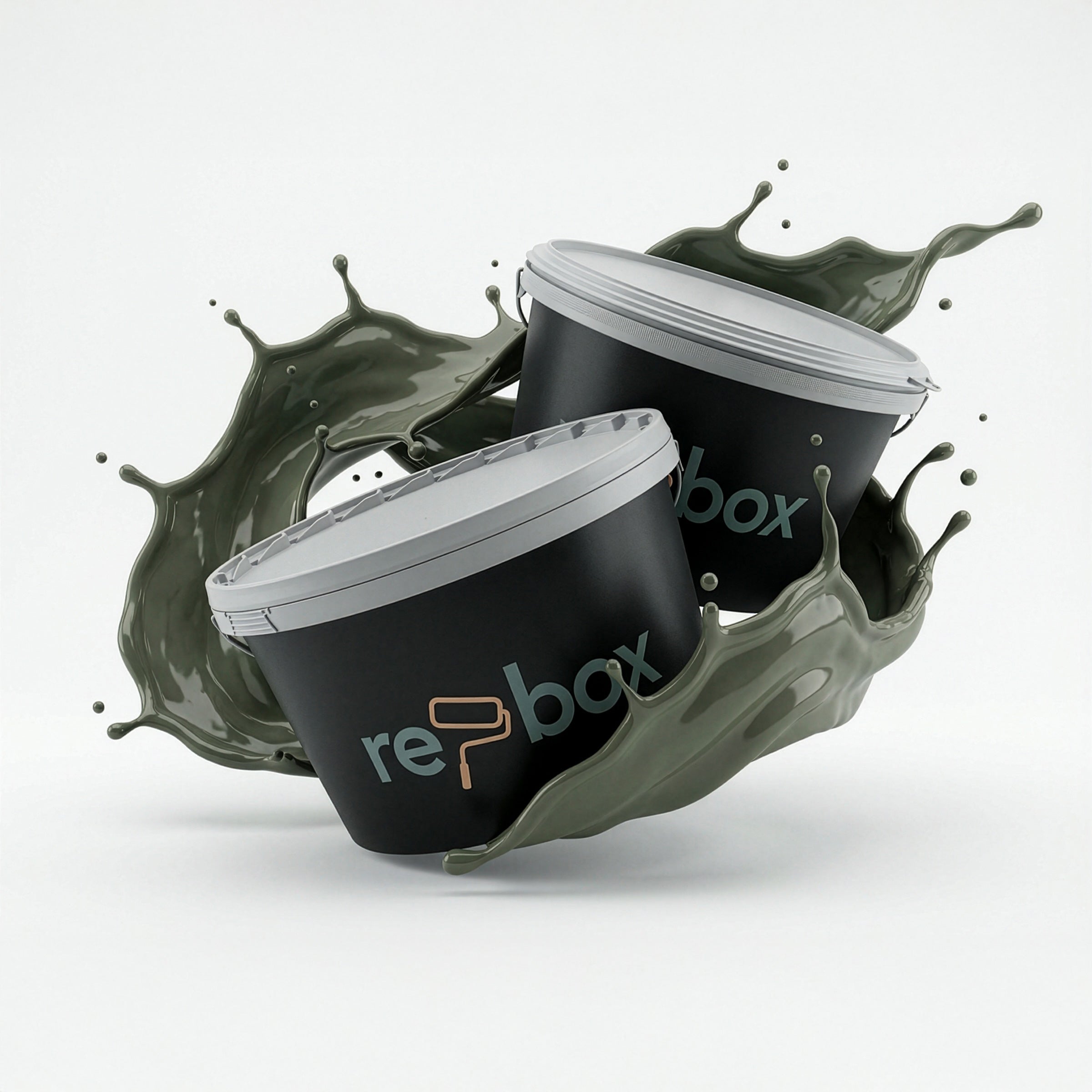 Farbeimer re-box Wandfarbe Olive Drift No. 7 in erdigem Olivgrün