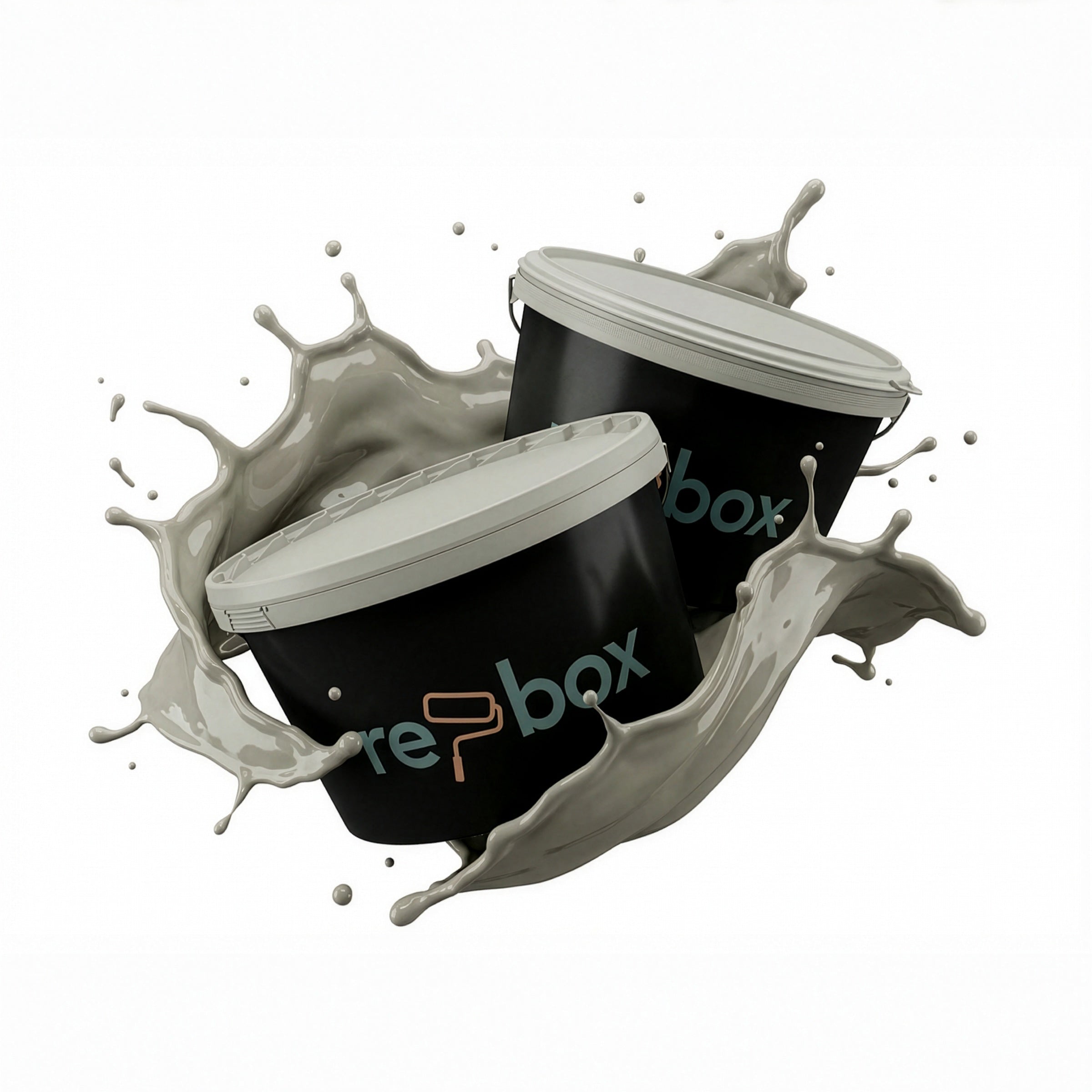 Farbeimer re-box Wandfarbe Wisp No. 4 in sanftem Grau