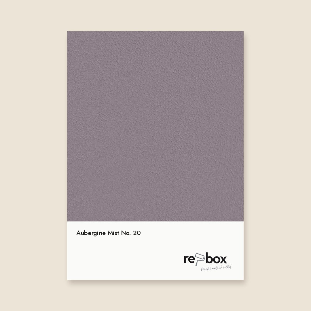 Farbmusterkarte Aubergine Mist No. 20 von re-box