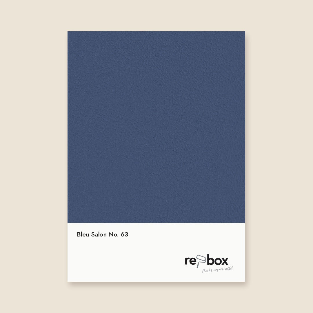 Farbmusterkarte Bleu Salon No. 63 von re-box