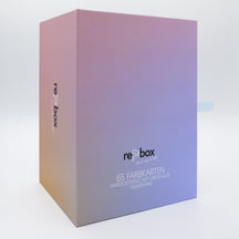 re-box Farbmusterbox mit 65 Farbkarten – handgefertigt mit originaler Wandfarbe