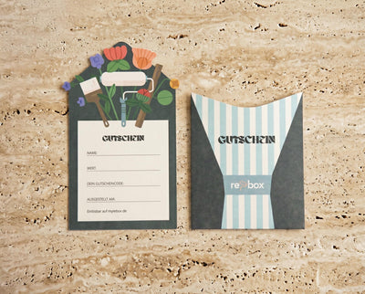 re-box Geschenkgutschein – digitale Geschenkkarte für DIY-Renovierung
