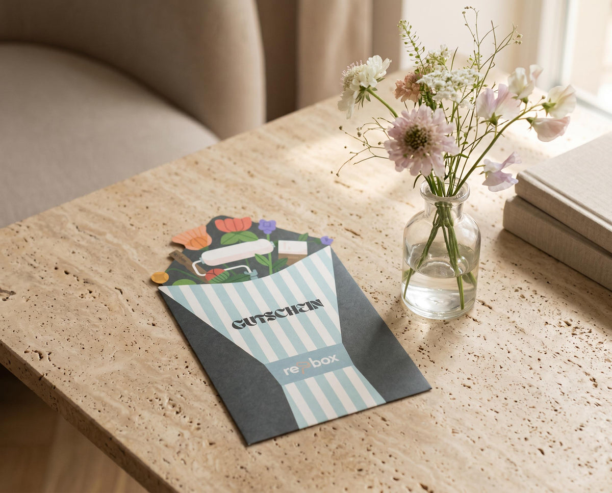 re-box Gutscheinkarte per Post – gedruckte Geschenkkarte zum Geschenkgutschein