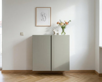 Holzoberfläche – re-box Lack Stonecellar No. 17, seidenglänzend, Farbton gedecktes Steingrau, für Möbel & Holz