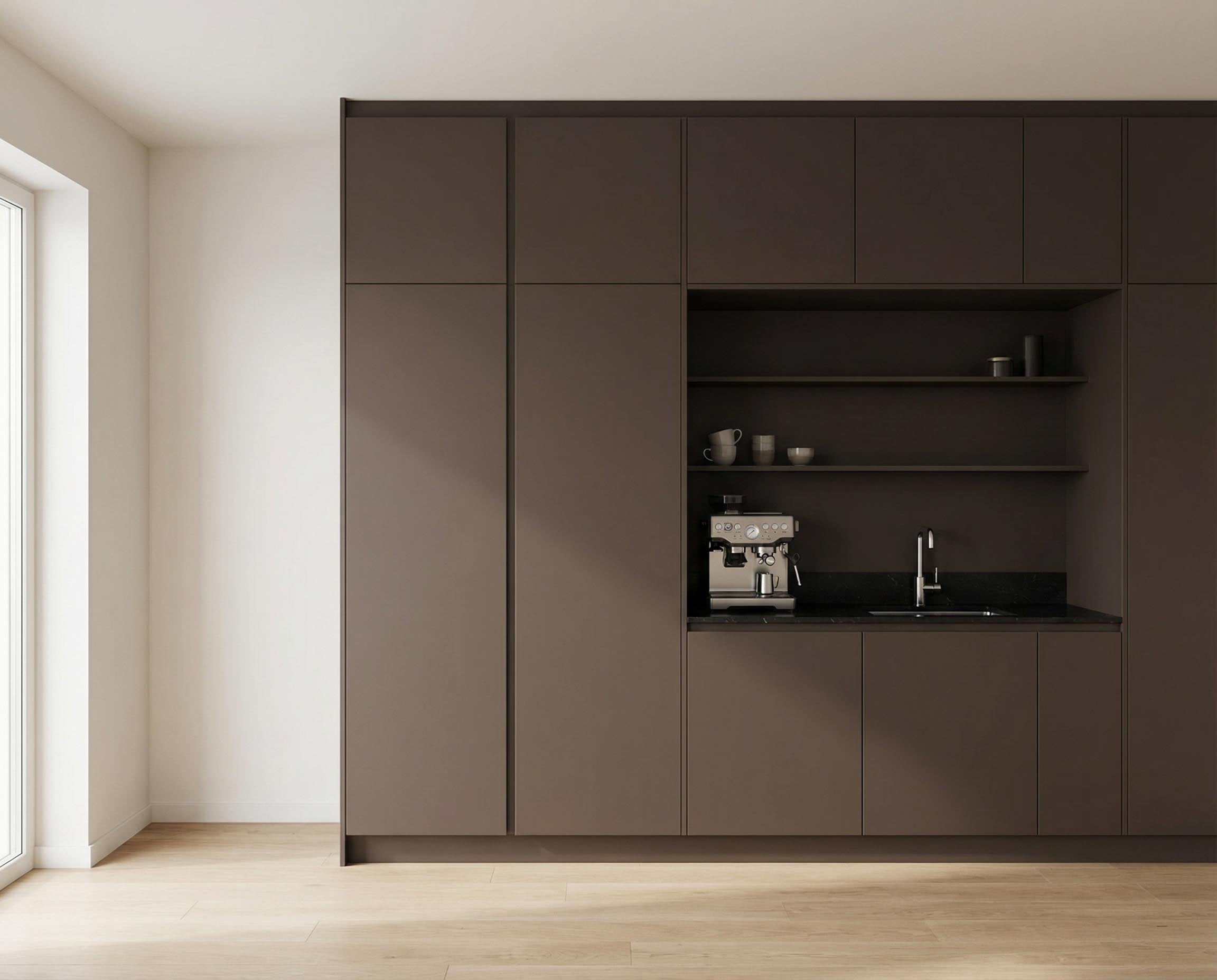 Küche – re-box Lack Brun Moka No. 53, seidenglänzend, Farbton kräftiges Mokkabraun, für Möbel & Holz