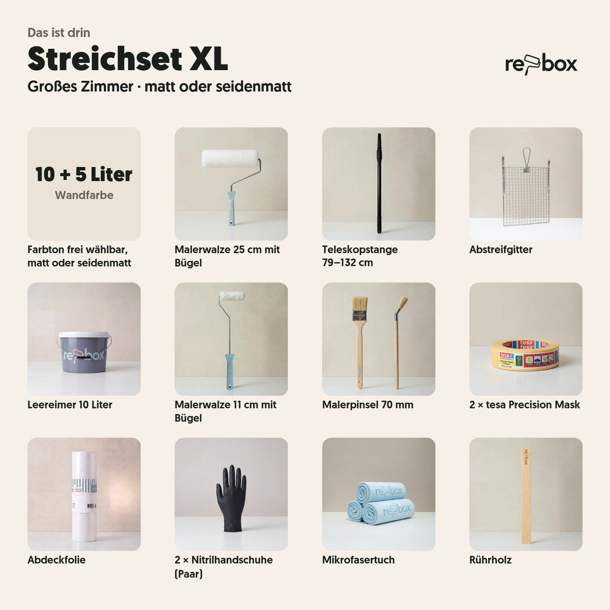 Streichset XL „Großes Zimmer“ – 15 Liter: das ist drin