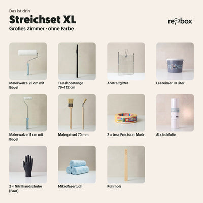 Streichset XL „Großes Zimmer“ – Werkzeug ohne Farbe: das ist drin