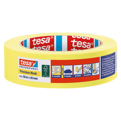tesa Precision Mask Abklebeband 50 m x 30 mm für präzise Farbkanten