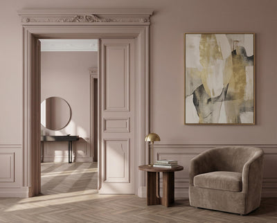 Wohnraum gestaltet mit re-box Wandfarbe Rose Ash No. 13 – zartes Rosé
